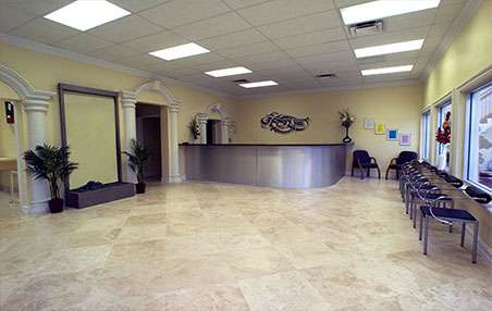 Image of the reception area at the Universal Kidney Center.